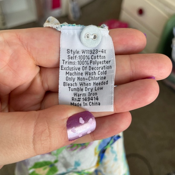 Johnny Was Cotton Ikat Bloom Shirred Yoke Floral Relaxed Drop Shoulder Blouse - Picture 3 of 16